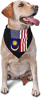 America Malaysia Friendship Flag Triangle Dog Bandana Scarf Accessories for Pet Bibs