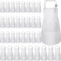 Vista 7 de Handepo 35 Pcs Artists Aprons Adjustable Chef Apron Painting Aprons for Cooking Kitchen Grilling Painting