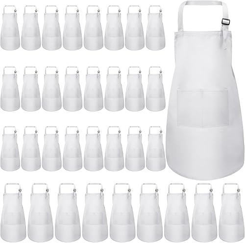 Handepo 35 Pcs Artists Aprons Adjustable Chef Apron Painting Aprons for Cooking Kitchen Grilling Painting