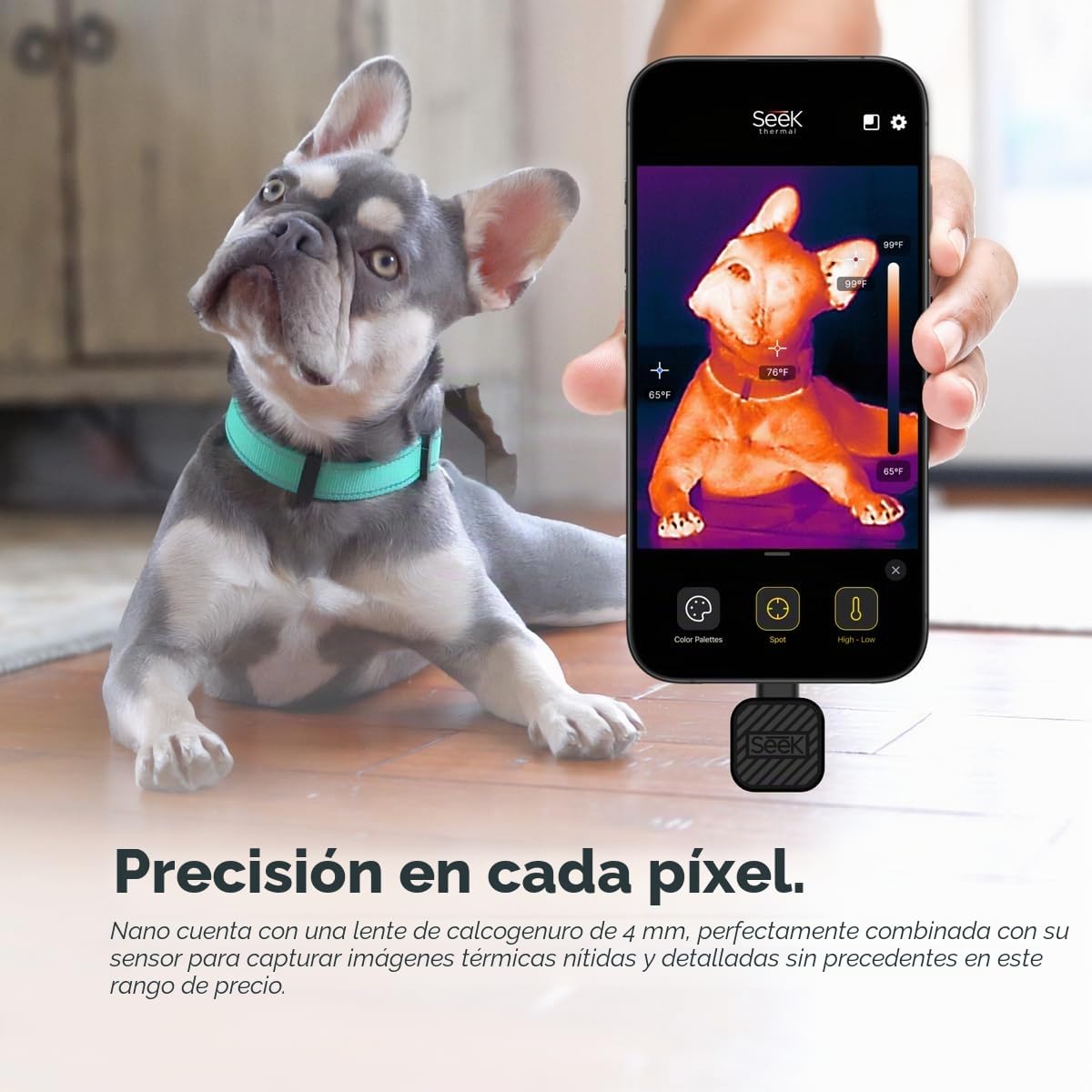 Seek Thermal - Cámara térmica Nano 200 para Android con conector USB-C, cámara térmica Android, alta resolución de 200 x 150, velocidad de fotograma de imágenes de 25 Hz, rango de temperatura de -50