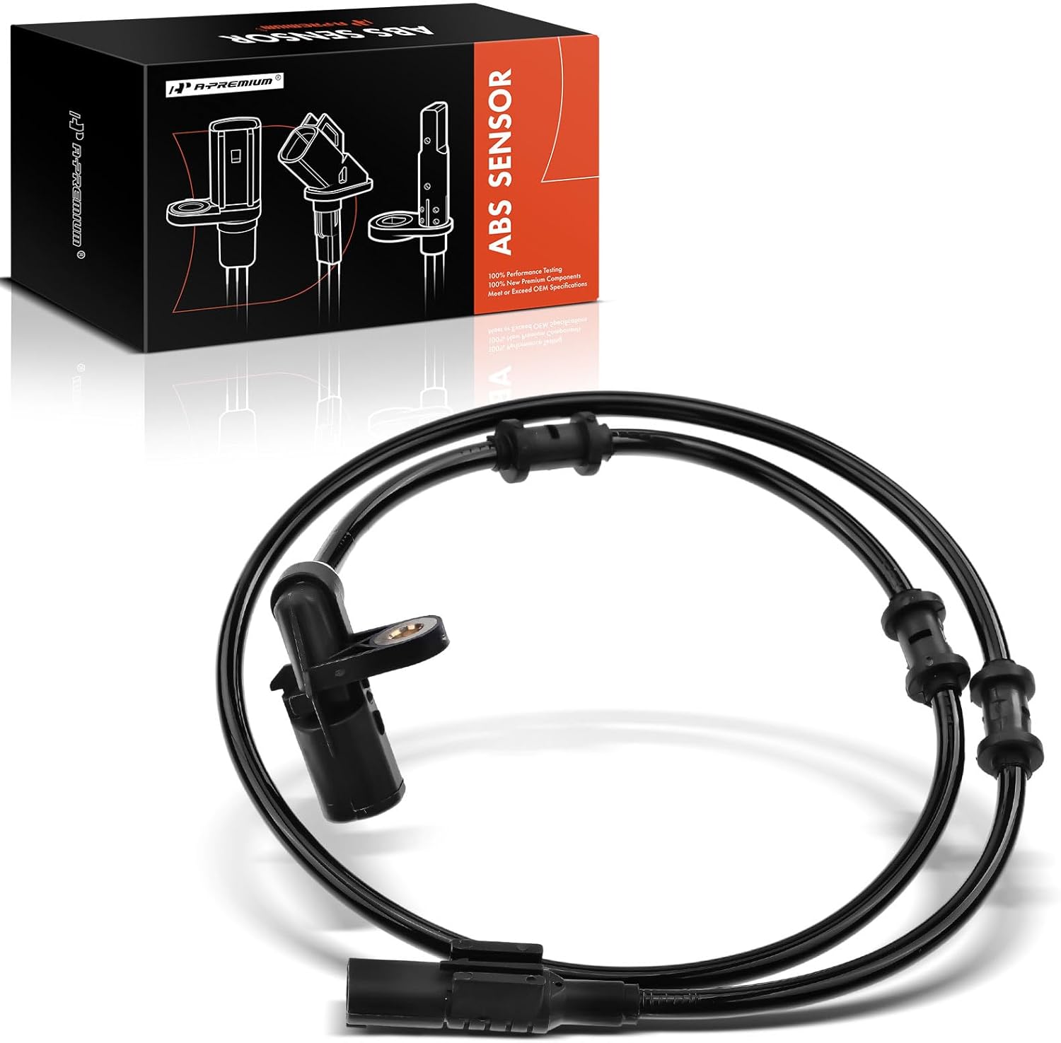 A-Premium ABS Wheel Speed Sensor Compatible with Mercedes-Benz Models - ML320 1998-2003, ML430 1998-2001, ML500 2002, ML55 AMG 2000-2003 - Front Right Passenger Side, Replace# A1635400817, 1635400817