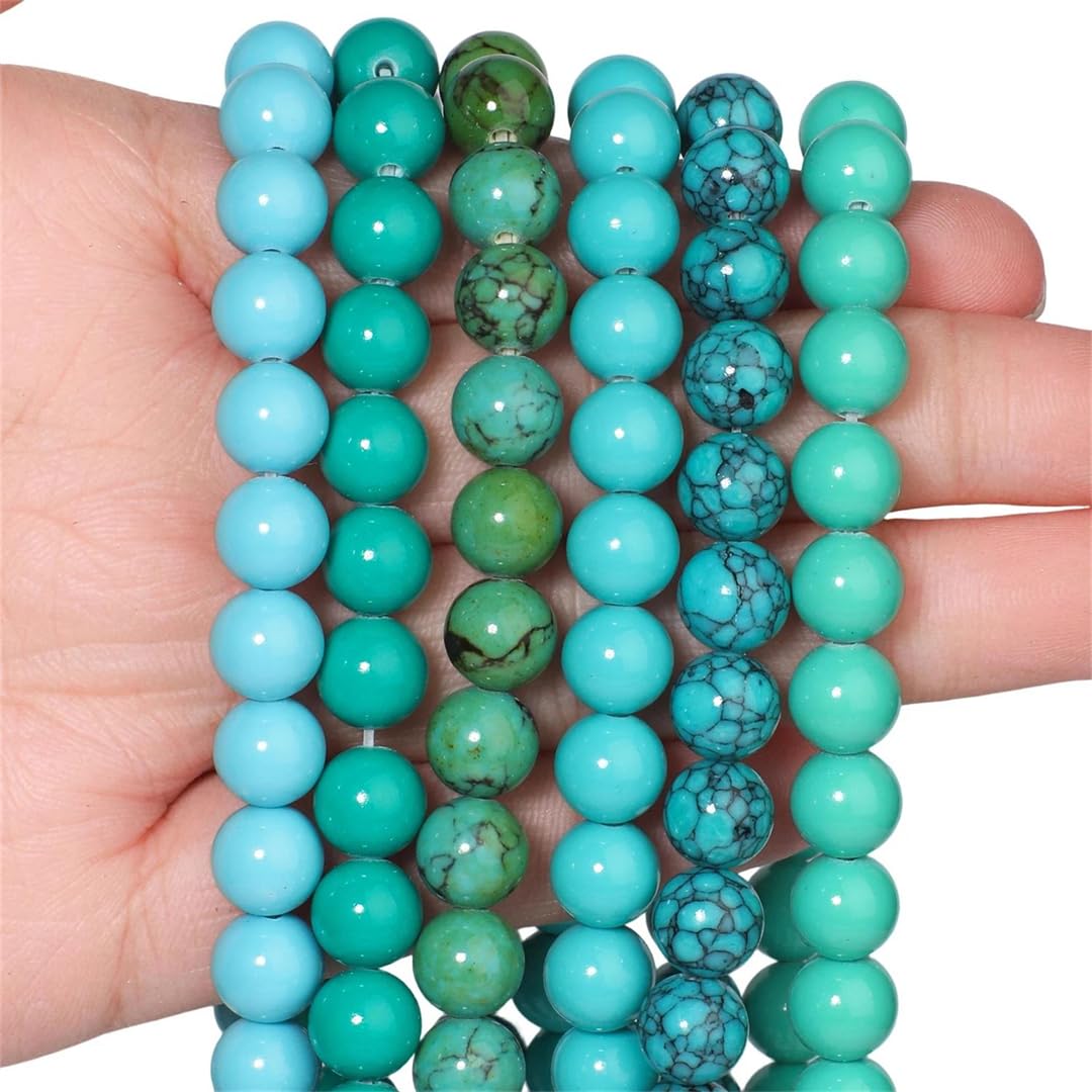3 4 6 8 Turchese Howlite Perle Rotonde Liscia Pietra Naturale Distanziale Perline Per La Collana Del Braccialetto Gioielli Fai Da Te