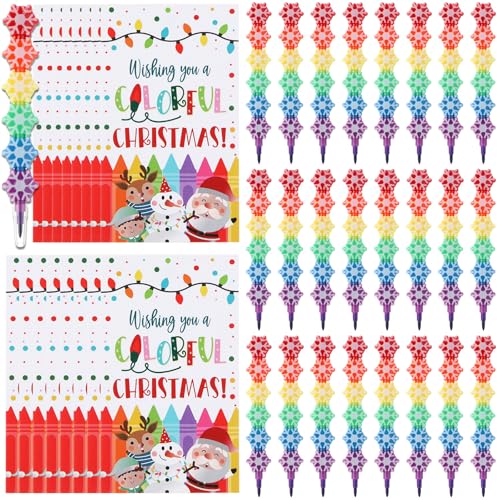 AmazingSpark 24 Sets Christmas Crayons Gift for Students Include 6