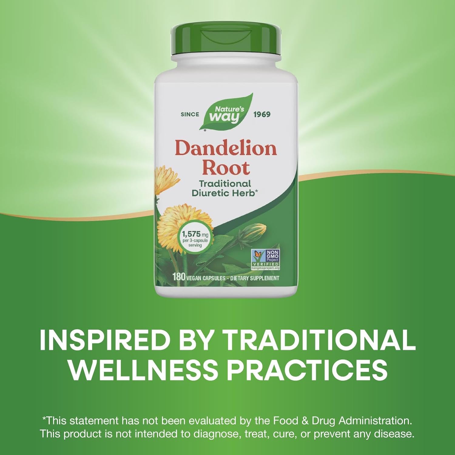 Nature's Way Dandelion Root, Traditional Diuretic Herb*, Traditionally used to Soothe Digestive Upset*, Vegan, 180 Capsules (Packaging May Vary) - Image 4