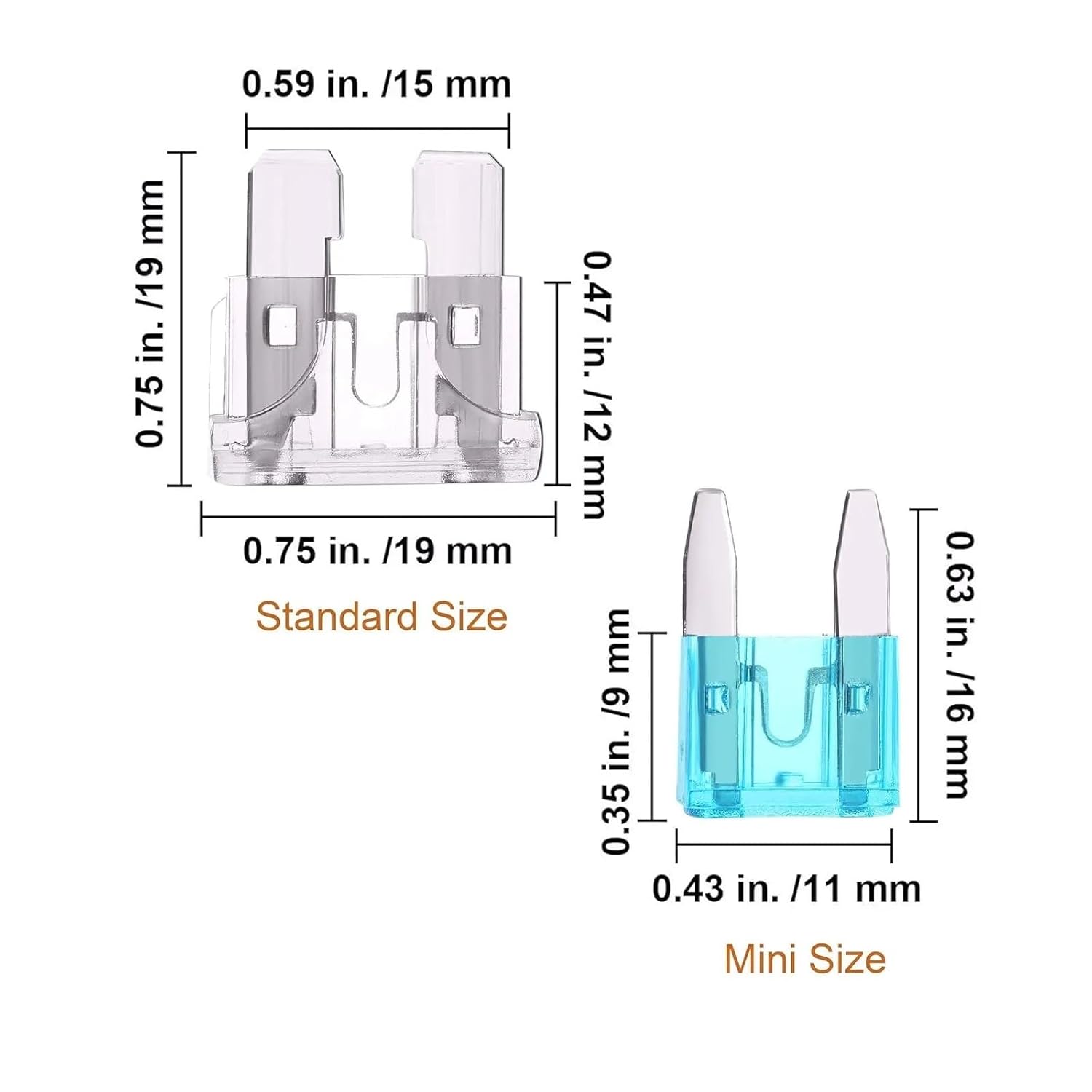 120pcs Car Fuses Assortment Kit, Blade-Type Automotive Fuses - Standard & Size Replacement Fuses for Car/RV/Truck/Boat