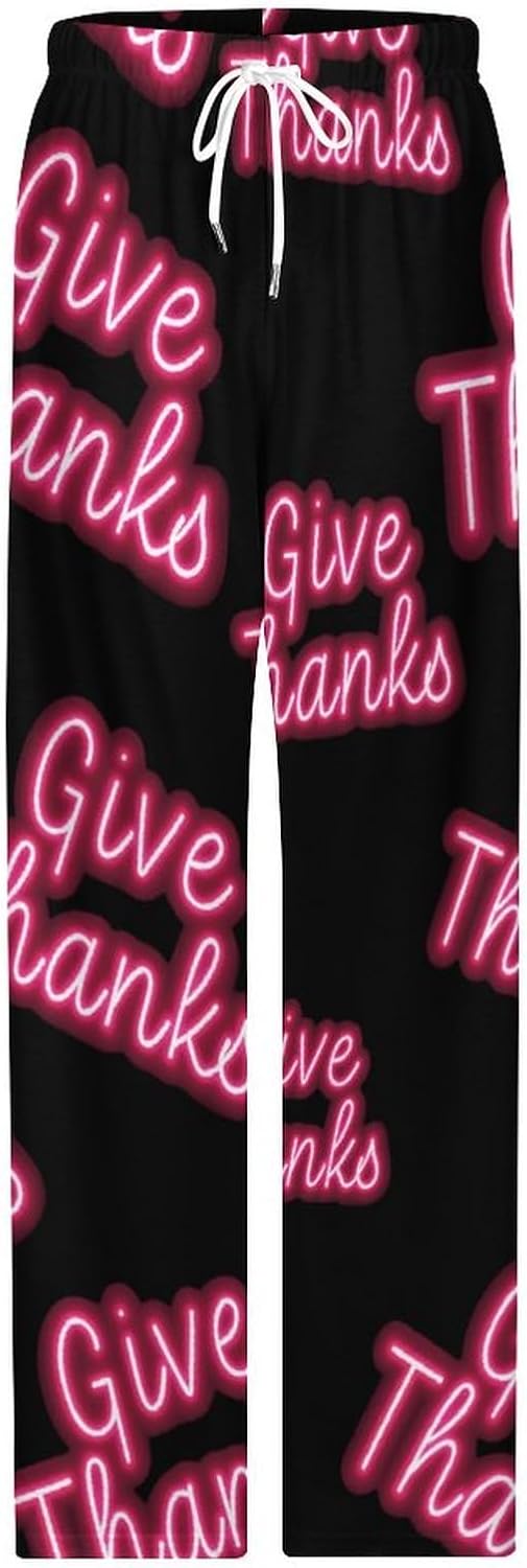 Give Thanks Pajama Pants Women Comfy Lounge Sleep Sleepwear Pj Bottoms Pants