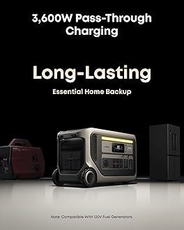 Anker SOLIX F3000 Portable Power Station with Home Backup Kit, 3,072Wh, 6,000W Recharging, Solar Generators for Home Use, Expandable to 24kWh, For Outages, Camping, RVs, Emergencies