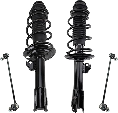 Miniatura 592 de TRQ Kit de suspensión delantera, conjunto de amortiguadores y resortes, barra estabilizadora, enlace estabilizador compatible con Chevrolet