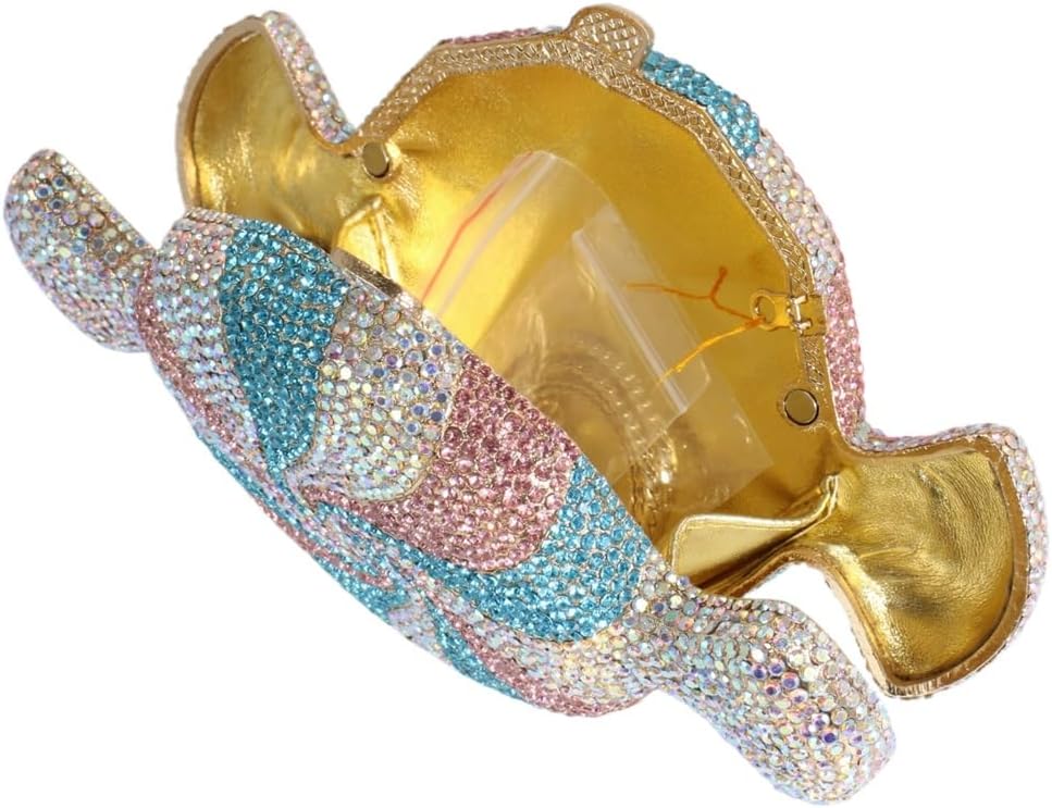 Candy Shape Clutch Purse Shining Crystal Evening Bags Luxury Rhinestone Handbags for Prom Cocktail Party