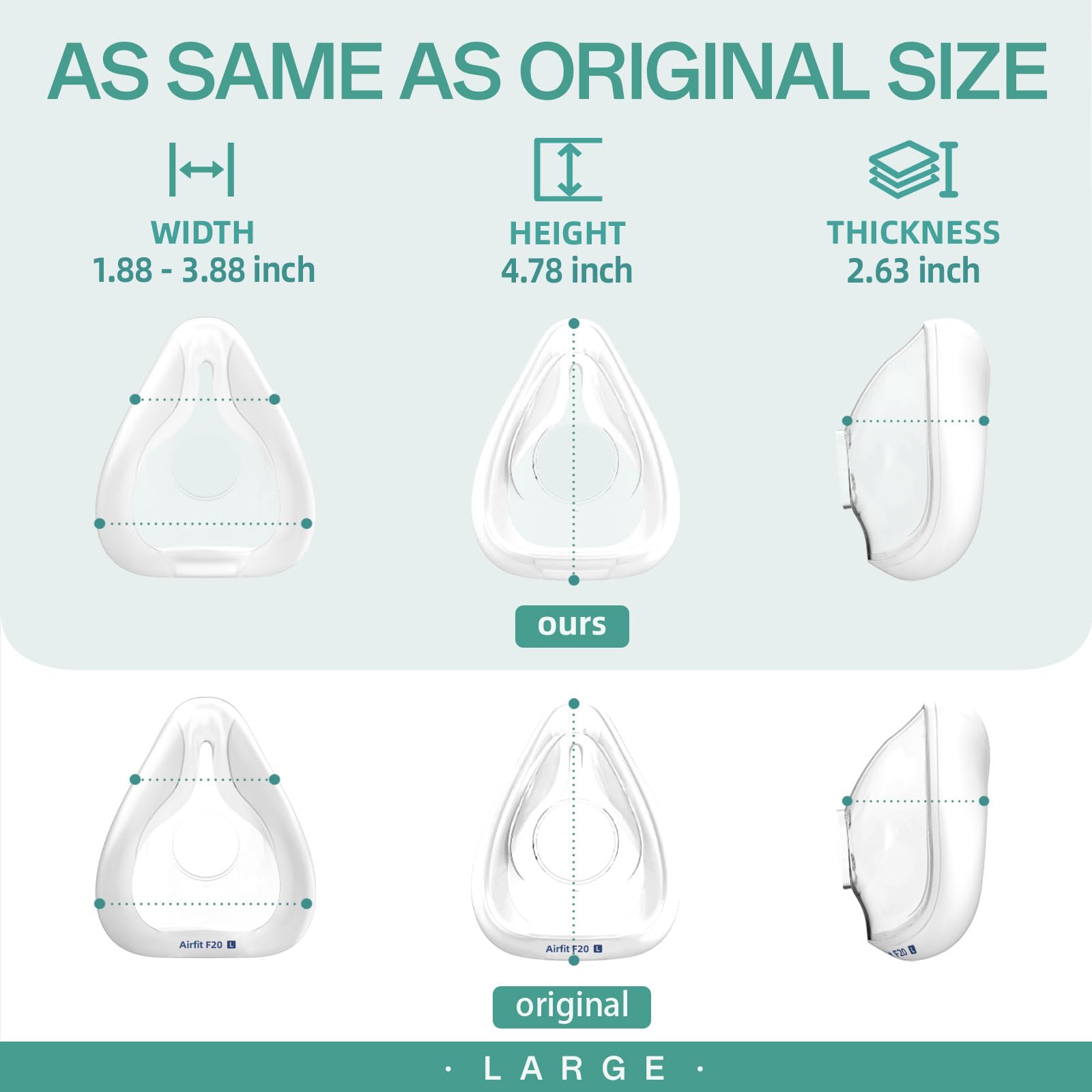 Amazon.co.jp: ResMed AirFit F20 Mask用交換用クッションLサイズ