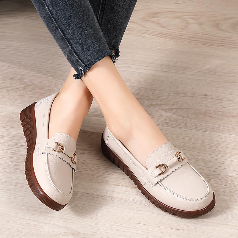 Image of Loafers for Women Business Casual Shoes Comfortable & Lightweight Round Toe Penny Dressy Slip On Work Flats