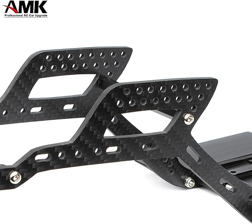 Miniatura 5 de AMK Rieles de marco de chasis SCX10 de fibra de carbono gruesa de 0.138 in DIY 12.323 in Wheelbass 110 RC Crawler Body LCG Builder Kit Axial SCX10 I