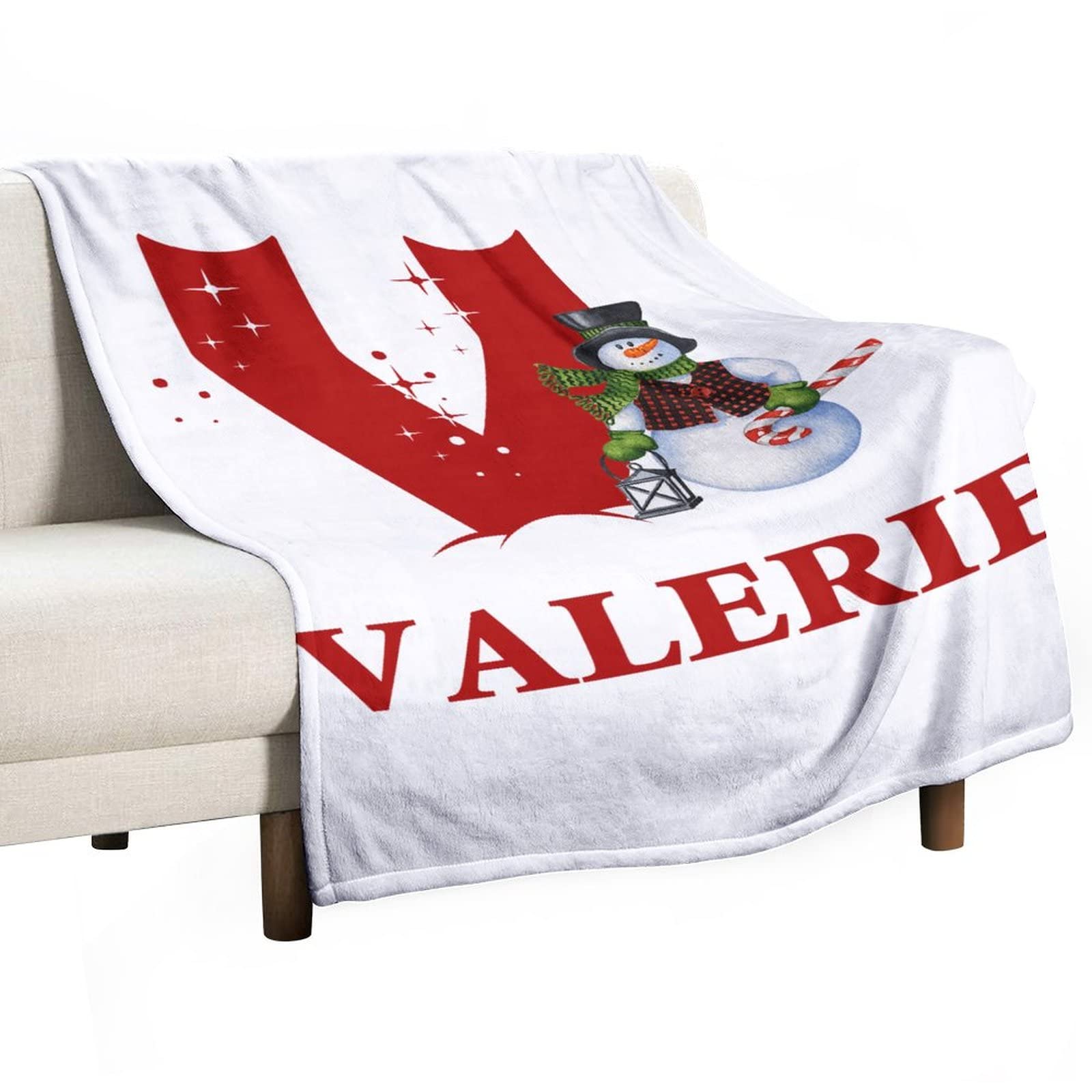 Couverture flanelle 130 x 150 cm bonhomme de neige pour canapé et lit