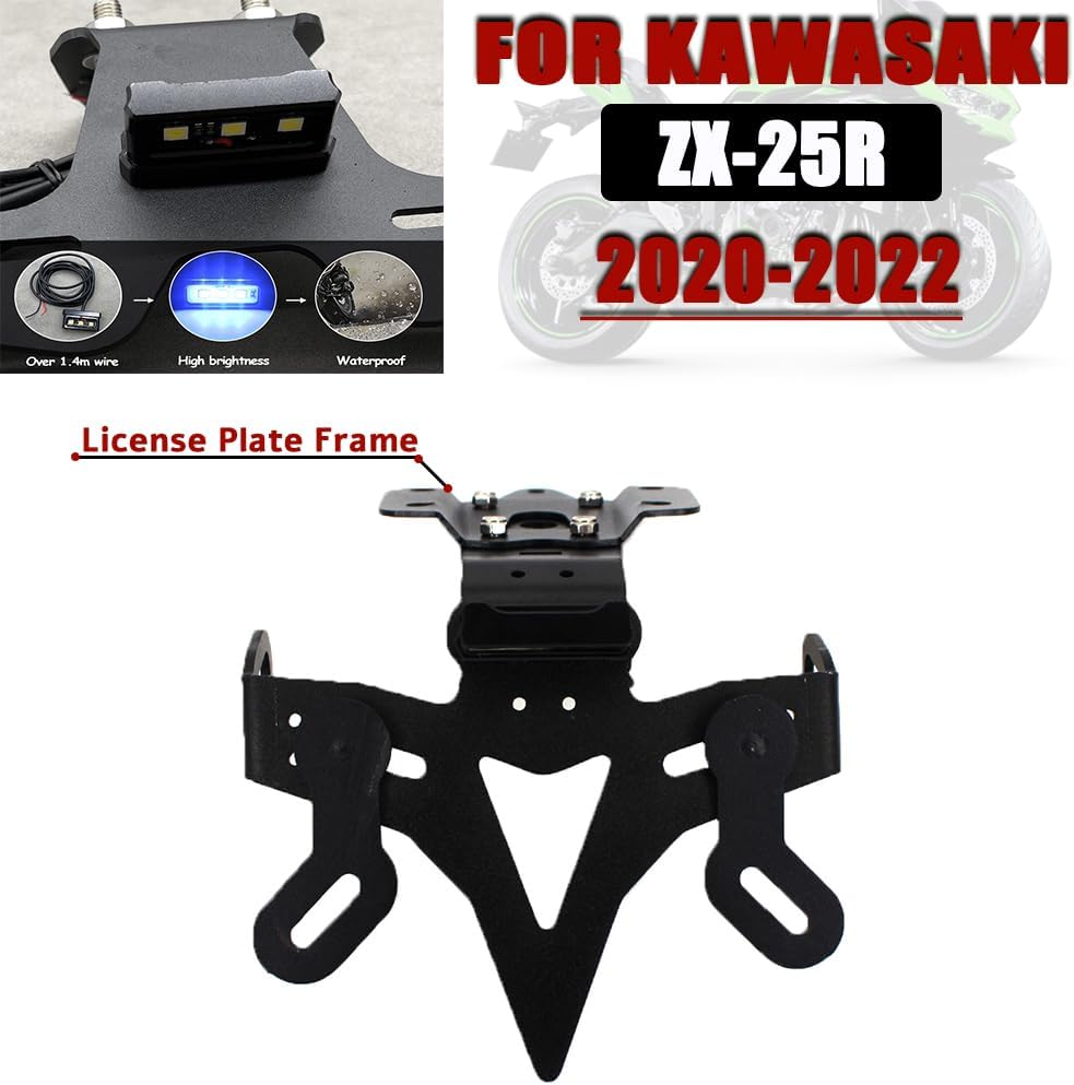 Motorcycle License Plate Bracket Compatible with ZX25R ZX-25R 2020-2022 License Plate Holder Fender Eliminator Tail Tidy
