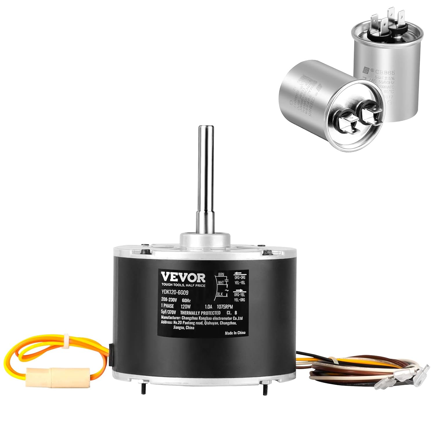 VEVOR OEM Upgraded Condenser Fan Motor, 1/6HP, 1075RPM, Replacement for ac GE Genteq Carrier Bryant Payne Dayton, OGD1016, Reversible Rotating + Capacitor : Automotive