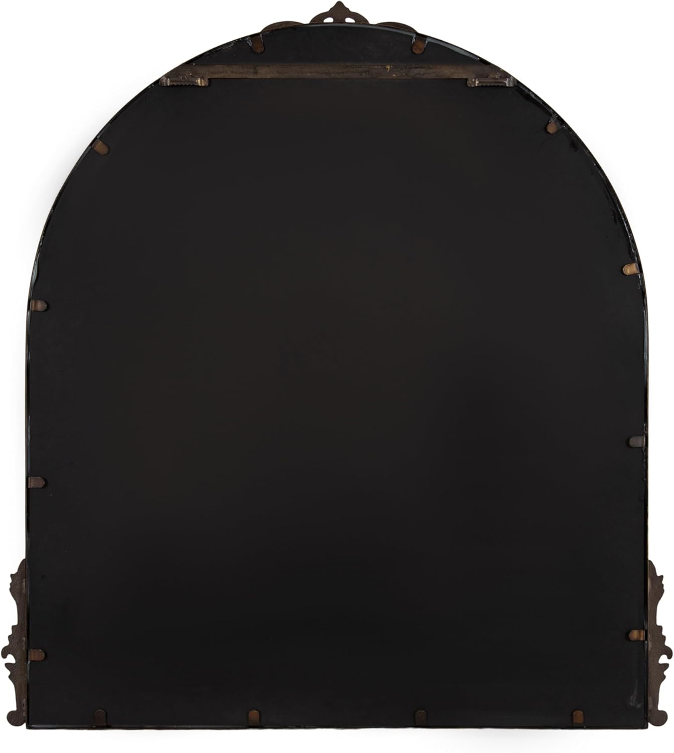 Kate and Laurel Myrcelle Ornate Vintage Arched Mirror; 30 x 32; Bronze; Decorative Wide Arch Mirror for Use as Fireplace Mantel Mirror or Bathroom Mirror for Over Sink