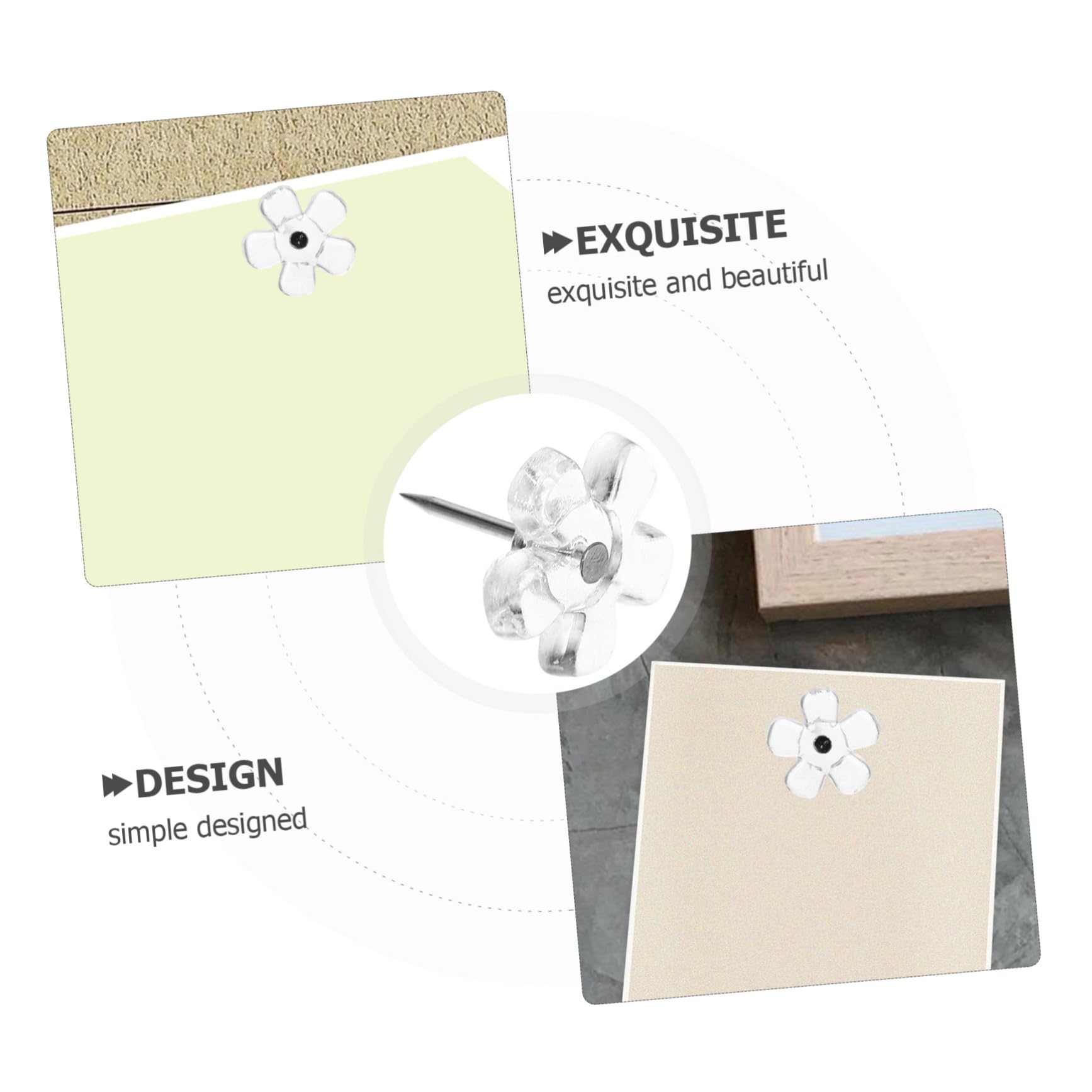 NUOBESTY 500stücke Transparente Pushpins Für Kork-wandtafeln Bürobedarf Und Fotoanzeigen Reißfeste Und Langlebige Stecknadeln Für Karten Und Bulletin Boards