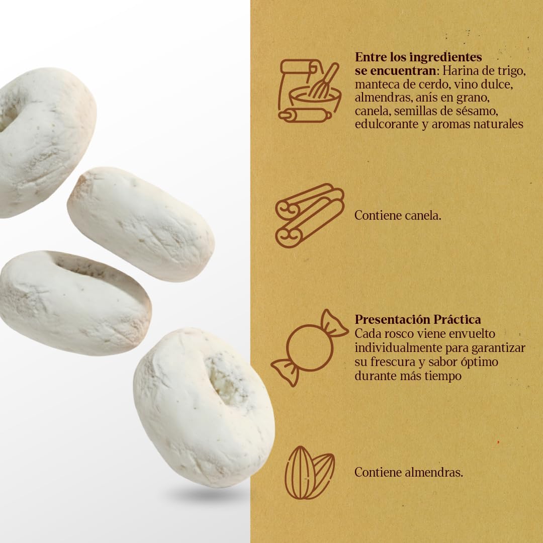 LAPASION - Roscos de Vino Málaga Con Edulcorante | Rosquillas Sin Azúcar | Dulce Tradicional | 3 Kg