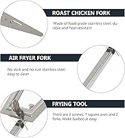 Vista 4 de DOITOOL Accesorios de horquilla para freidora de aire, tenedor giratorio de acero inoxidable para cesta de parrilla de cocina, repuesto de cesta