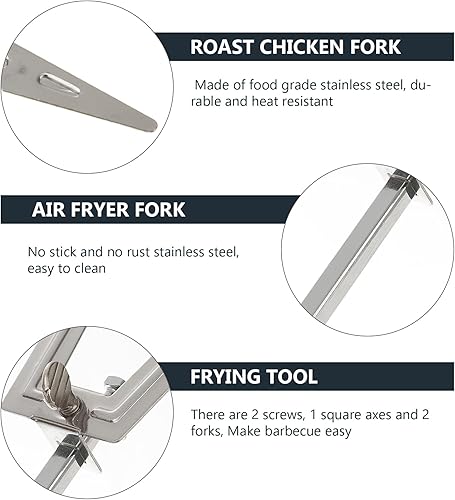Miniatura 4 de DOITOOL Accesorios para tenedores de pollo a la parrilla, parrilla giratoria, repuesto para freidora de aire, brocheta de asador, accesorios para