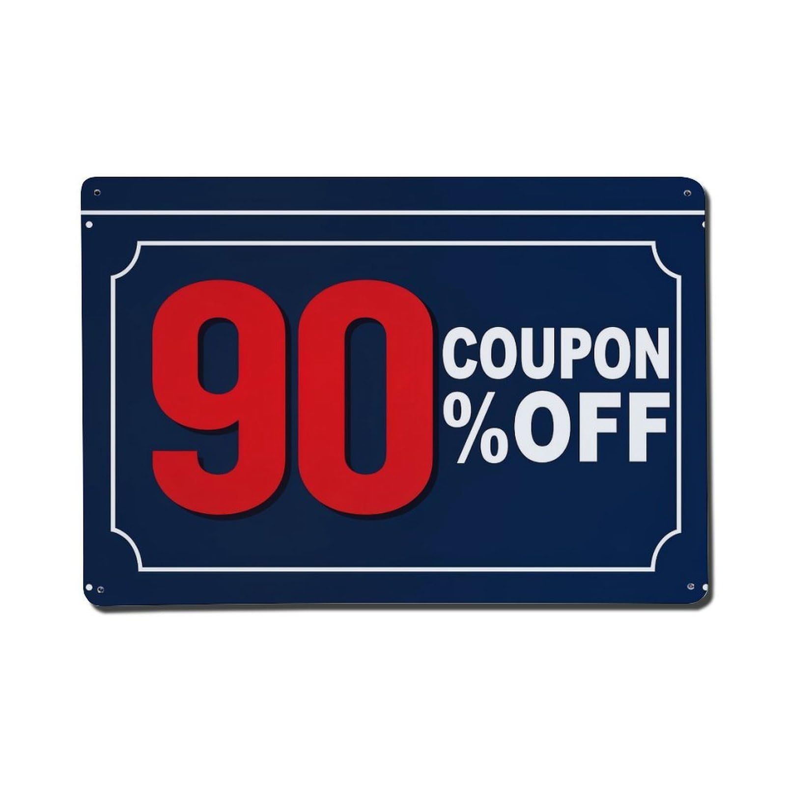 Nestemfo Vintage Ninety Percent Off Coupon Tin Sign Metal Sign, Living Room,Bar, Home, Bedroom Wall Decor,Retro Metal Poster 8X12 Inches