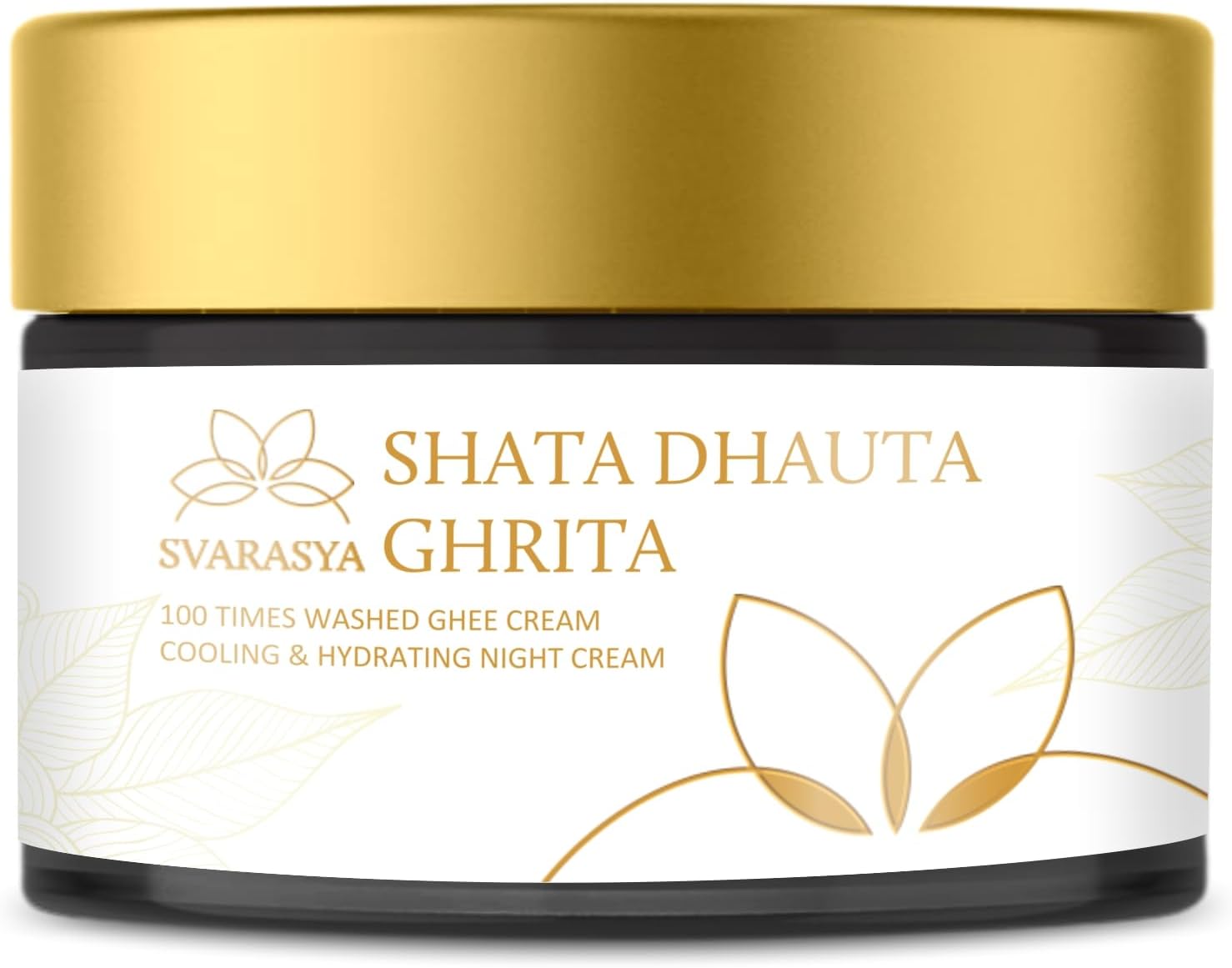 Svarasya Shata Dhauta Ghrita - Natural Desi Ghee Skin Moisturizer and Night cream (100 Times Washed Ghee) - 100Gms (Shata dhauta grihta 50 gm * 2)