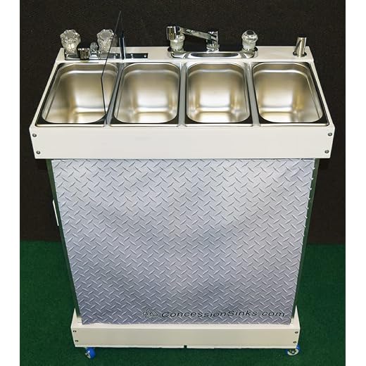 Concession Sinks - Standard Size Electric 3 Compartment with Hot Water for Food Vending Trailer, Hand Wash
