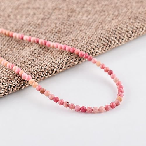 Miniatura 123 de Natural Grey Moonstone Gemstone Micro Round Beads Dainty Choker Necklace Jewelry for Women Healing Chakra Crystals June Birthstone Gift for Her