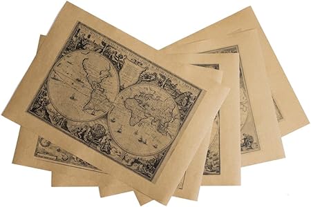 Amazon 紙製ブックカバー 古地図 クラフト紙 ブックカバー 文房具 オフィス用品