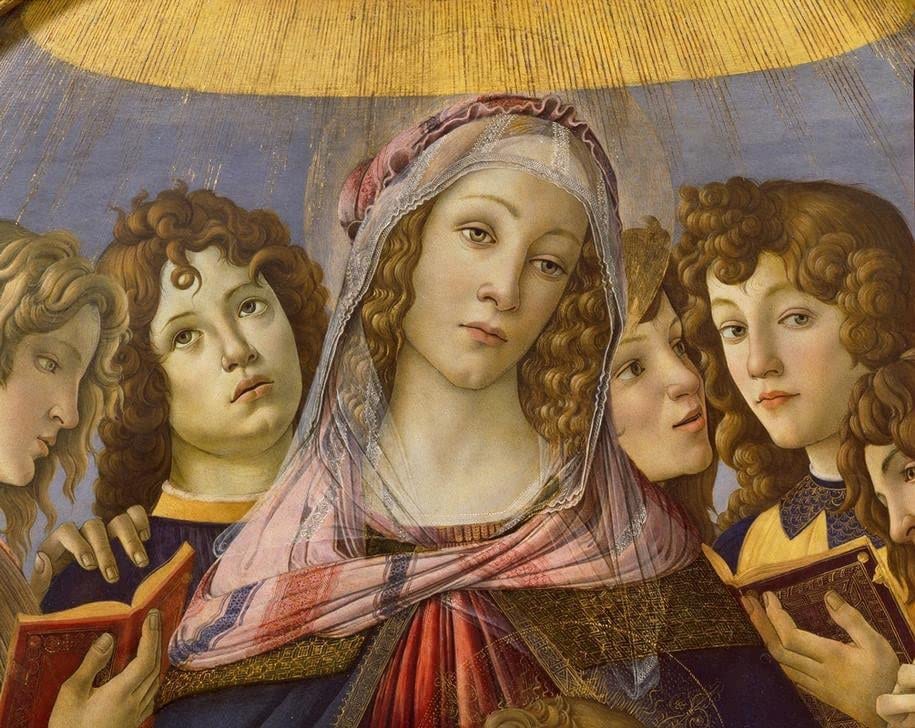 Toile Botticelli Marie avec l'enfant 50x70cm sans cadre pour habiller un mur vide