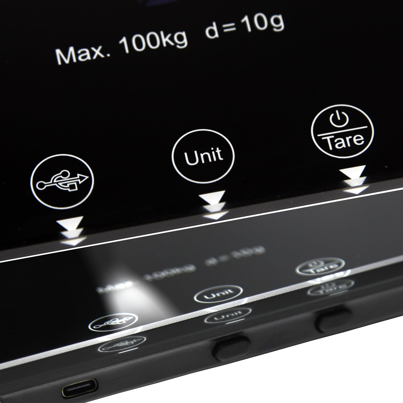 Bilancia digitale per cani Bilancia digitale LCD - Max 99,8 kg | 3 modalità di pesata lbs, kg, st, unità di ricarica USB/funzione tara/attesa 68,9 x 33,3 cm (nero)
