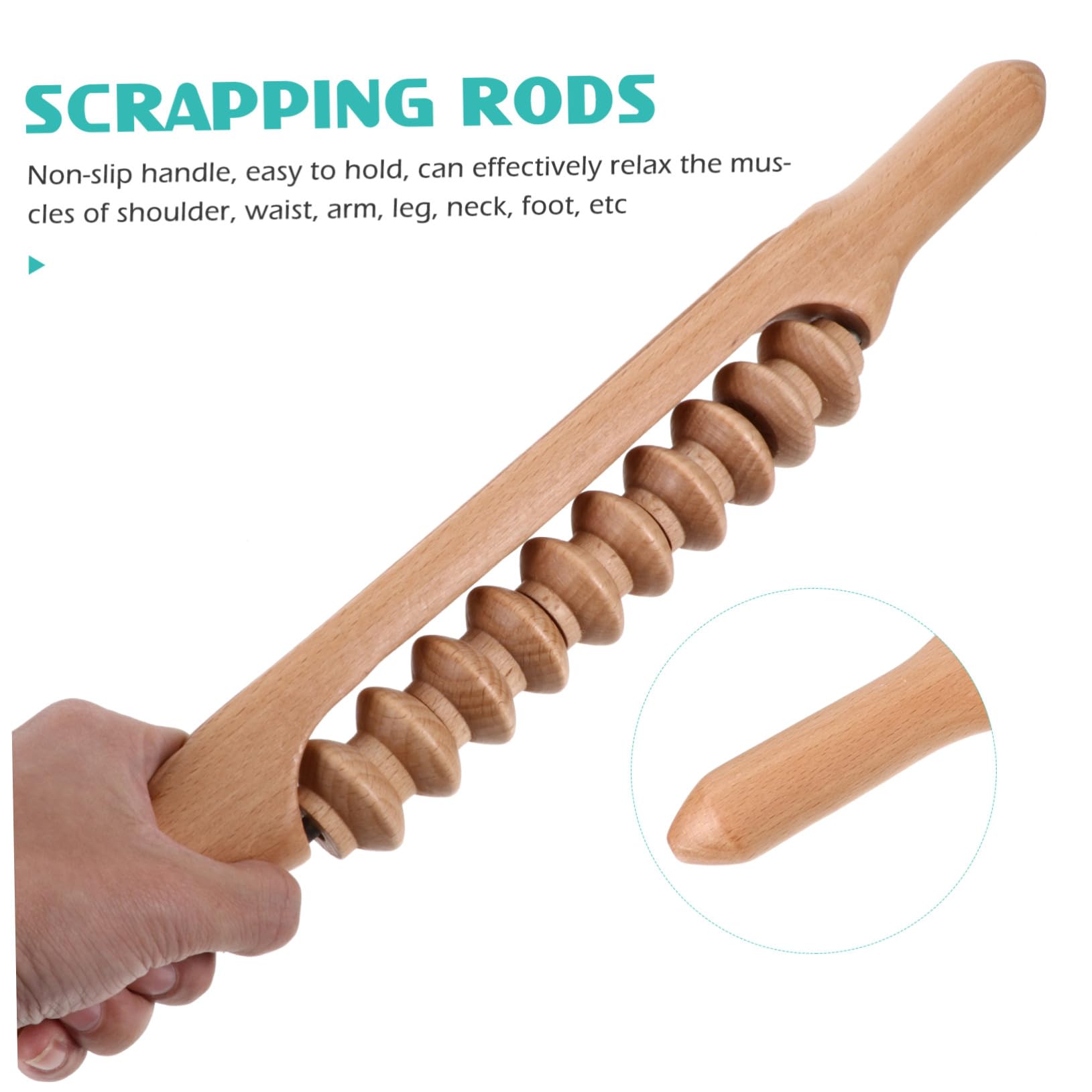 Rodillo de Masaje de Madera para Aumentar la Flexibilidad y Reducir la Fatiga, Herramienta para Hombros y Piel, Adecuado para Deportistas y Atletas