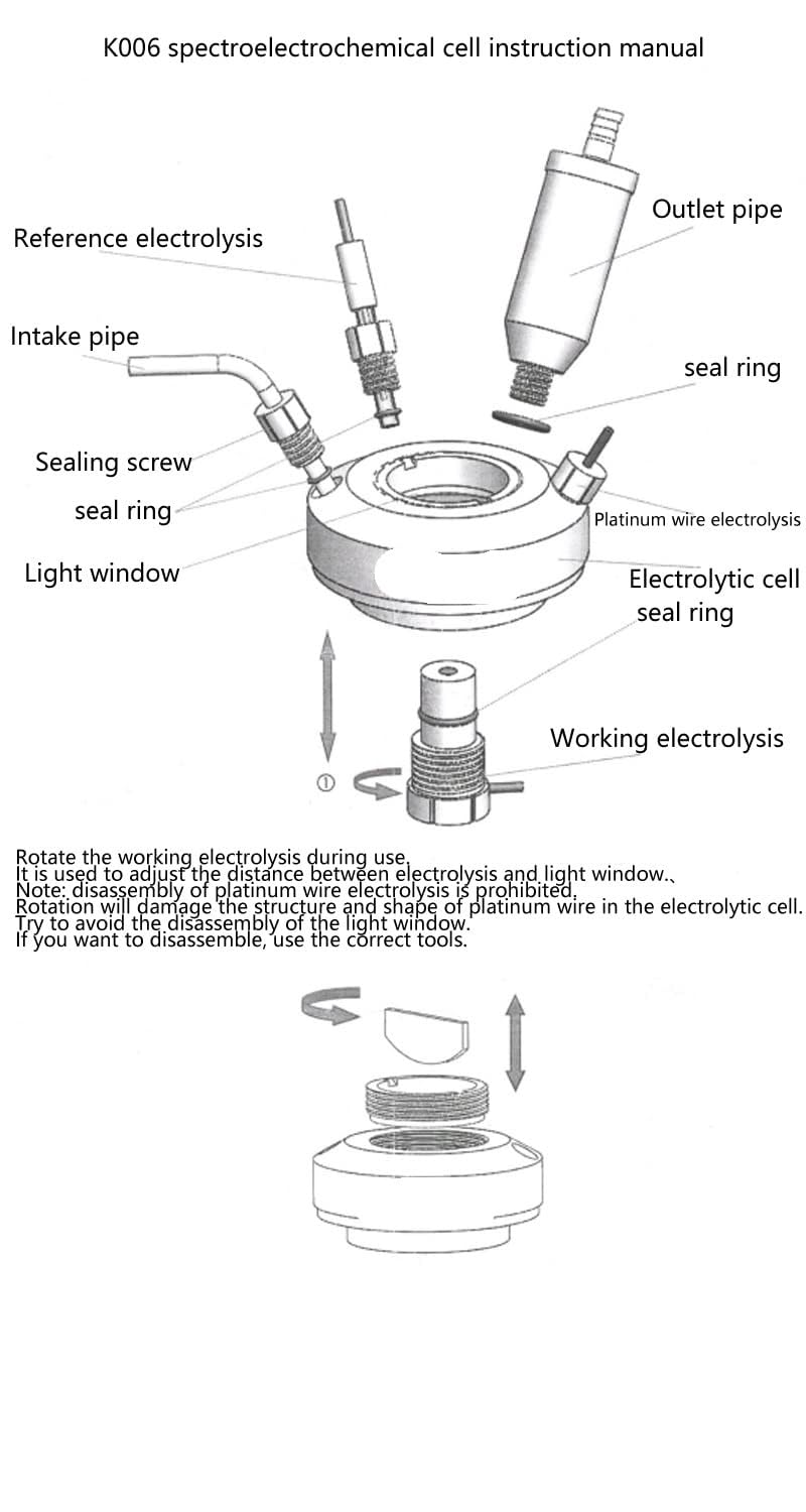 Celda Raman Ln Situ for reactor de flujo en estado estacionario, | Distancia ajustable de ≤5 mm, acuoso y no acuoso, tanque de 8 ml for espectroscopia precisa.(Non water system - platinum)