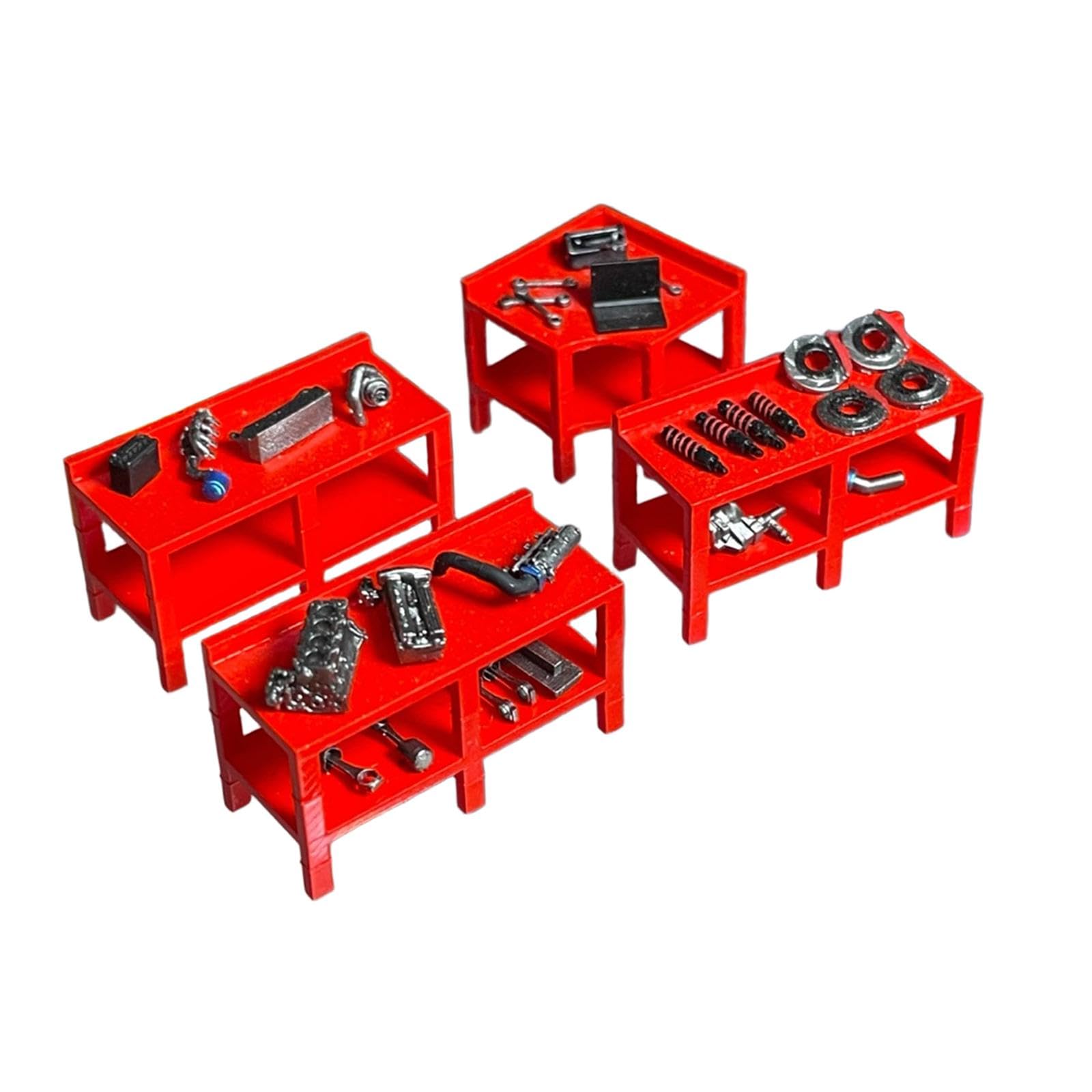 Gralara Miniatur Garage Modell 1/64 Maßstab Werkzeugset Szenenrequisiten Werkstattzubehör Aus Langlebigem PP für Dioramen Sammlung, Style A