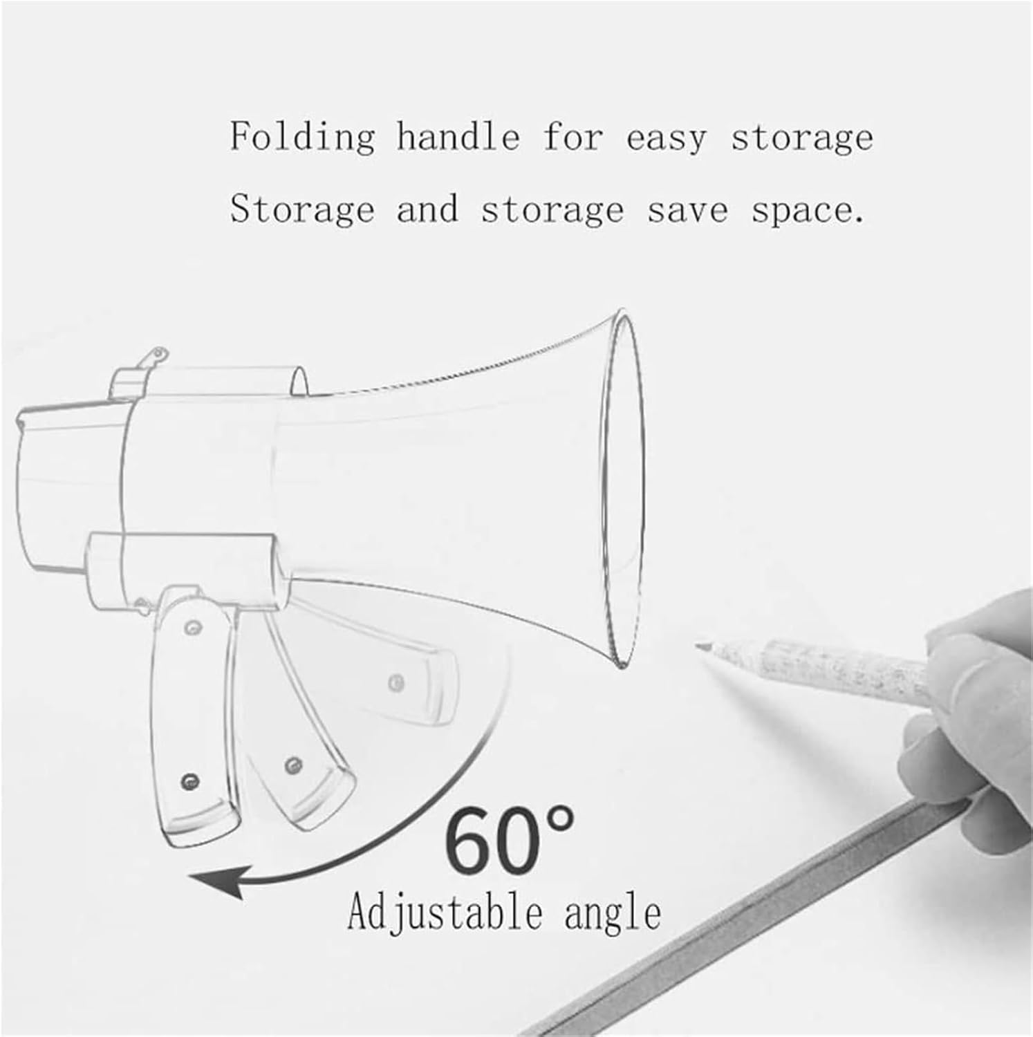 150W High-Power Megaphone with Siren, Volume Control & Recording for Outdoors, Police & Cheerleading