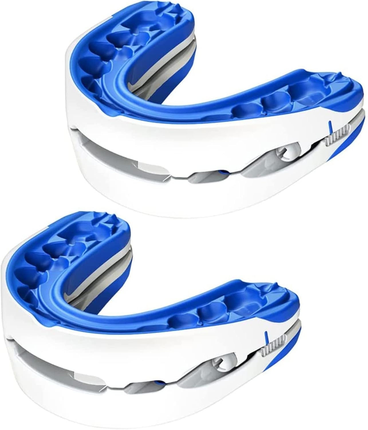 Boquilla antironquidos de 2 piezas, dispositivos antironquidos, tapón de ronquidos de posicionamiento de mandíbula ajustable, sueño ajustable para hombres y mujeres