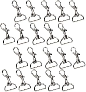 20 Pieces Swivel Trigger Snap Hooks Silver 40x23mm