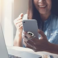 Vista 2 de Soporte adhesivo para anillo de teléfono para teléfono y funda de teléfono (negro brillante)