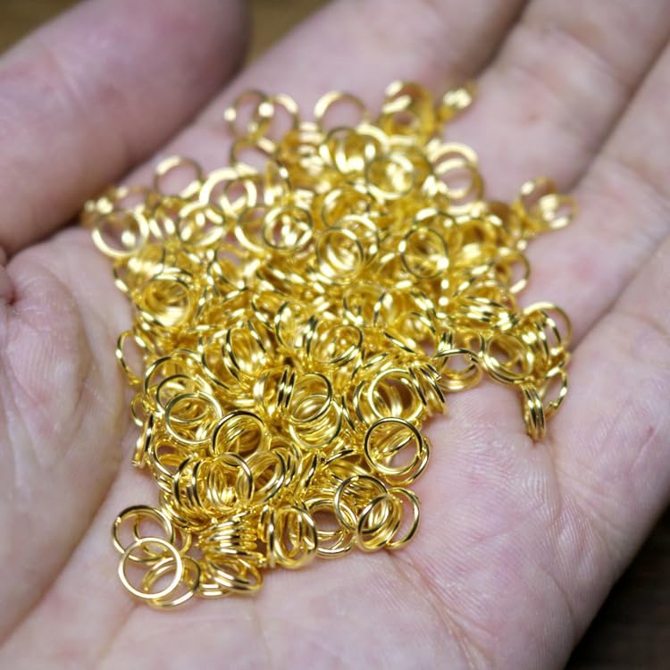200pcs 8mm Mini Split Jump Ring with Double Loops Small Round Metal Golden Key Rings Connectors for Making Handwork Charms Pendants Key Chains Ornaments DIY Crafts Accessories - Image 3