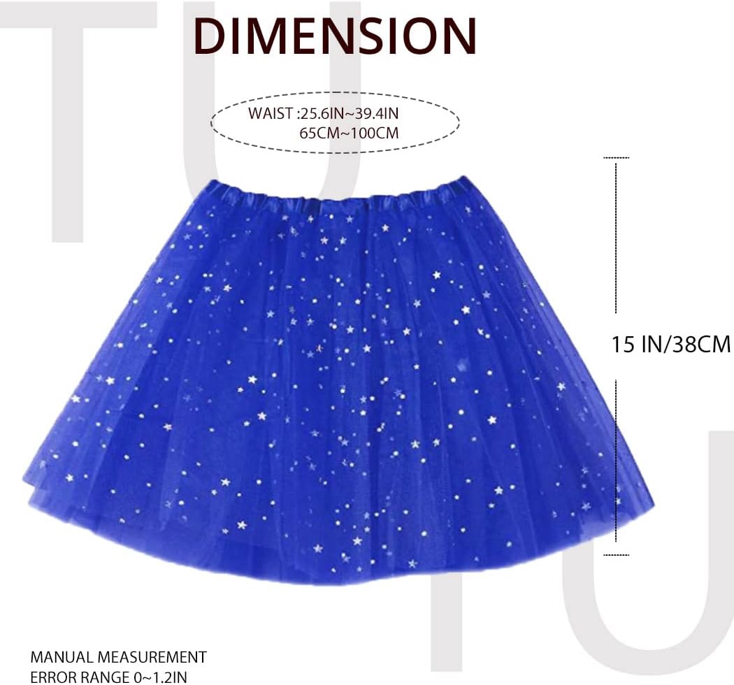 TWINKLEDE Women Tutu Skirt Glitter Tulle Dance Tutus Christmas Costume Skirts for Adult