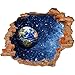 Produktbild Fototapete 3D Bild Tapete Loch in der Wand Platz Kosmos Erde Globus Sterne