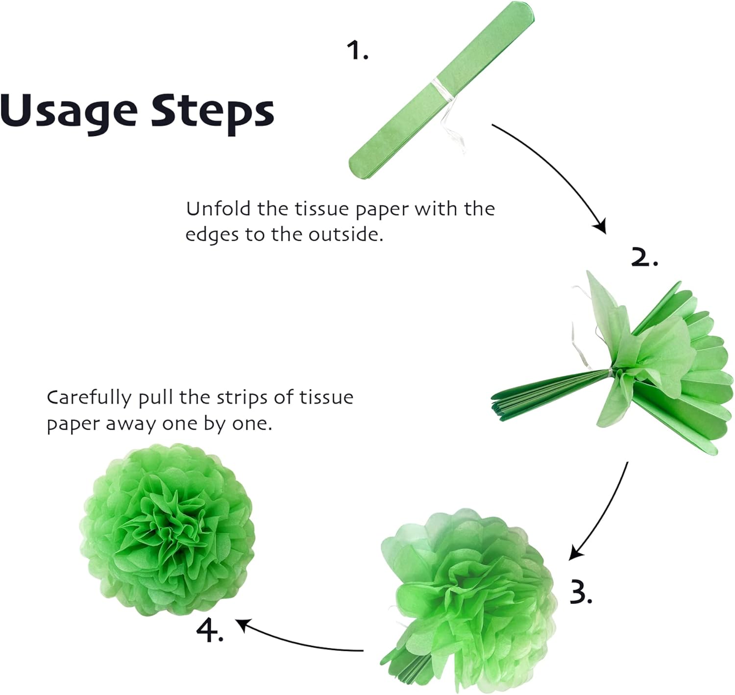 Kuailaihai Large Lucky Green Party Decorations, 18pcs Tissue Paper Pom Poms of 14in, 12in, 10in for Birthday Celebration Wedding Party Fiesta St. Patrick's Day Indoor and Outdoor Decorations