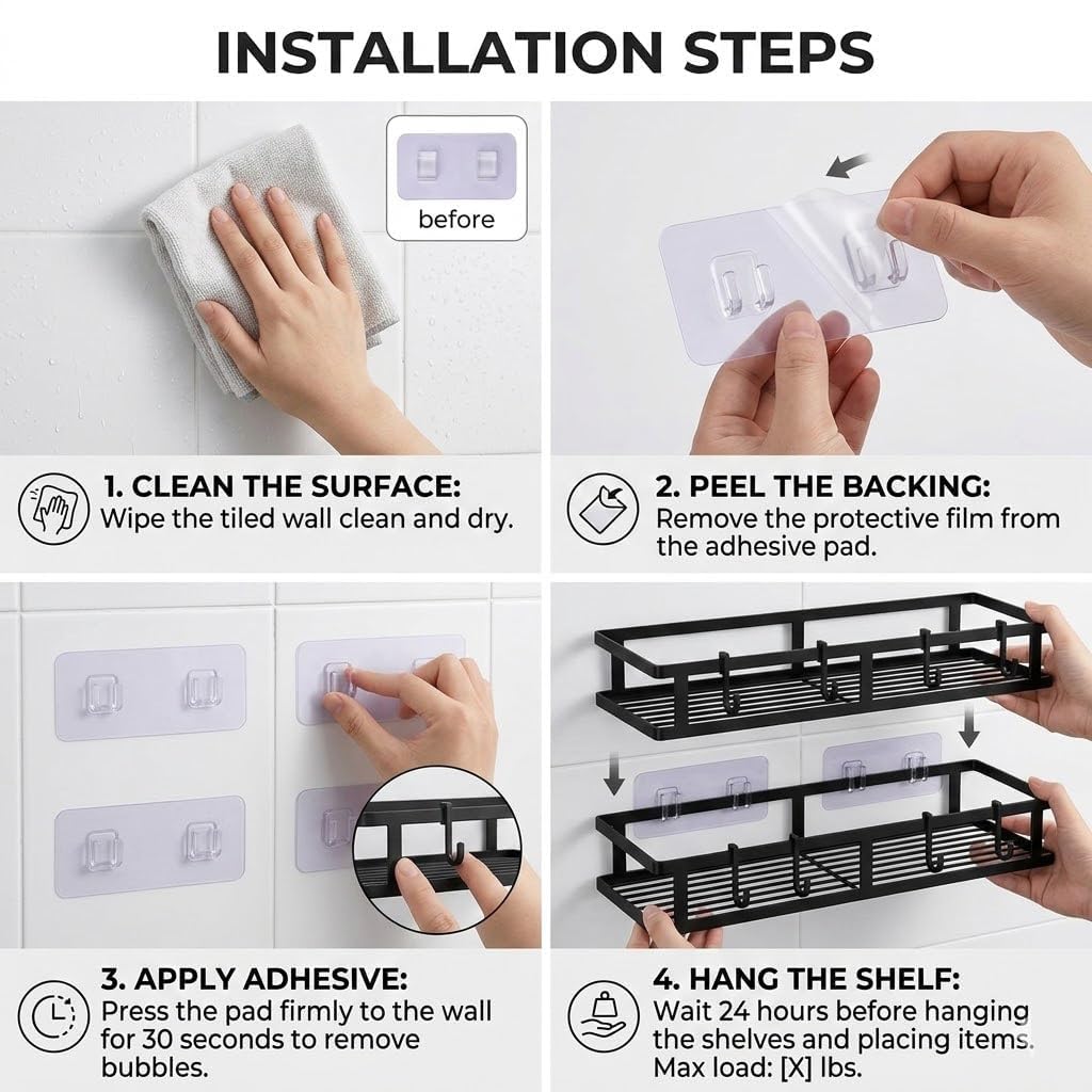 Portaspezie da Parete 2 Pezzi, Porta Spezie per Cucina Salva Spazio in Metallo Nero, 30 x 12,5 x 5 cm, Portaspezie da Appendere per Barattoli e Condimenti