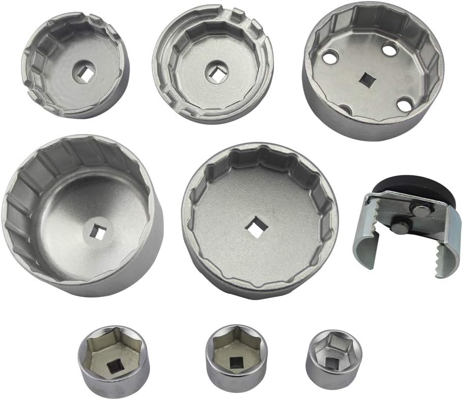 9PC Comprehensive Oil Filter Wrench Valve Collet Installing Pick Up Tool for VW Audi Benz BMW Toyota