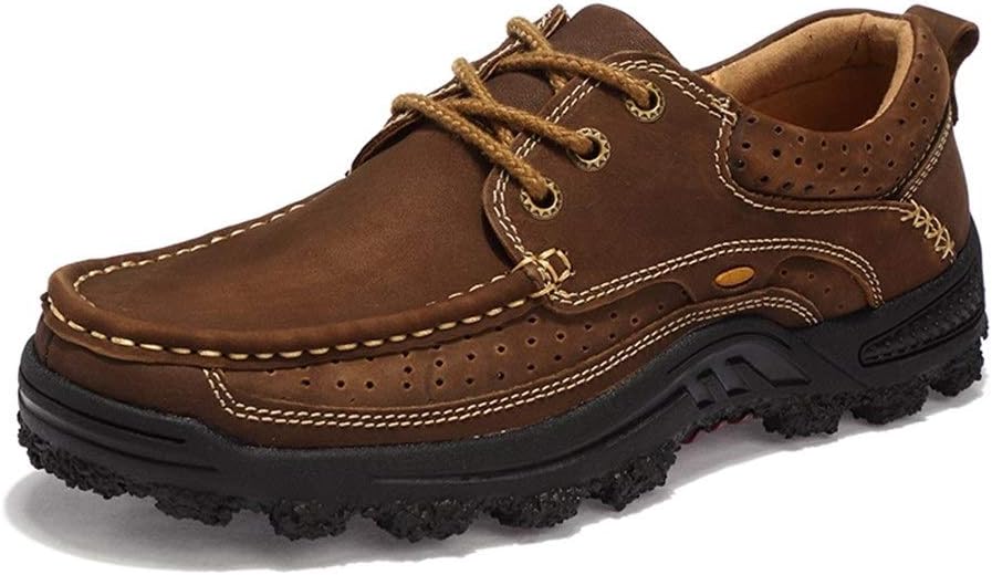 WUNONG-AE Outdoor Sports Climbing Shoes Lace Up Synthetic Leather Hollow Waterproof Hiking Shoes For Men (Fleece Lined Optional)