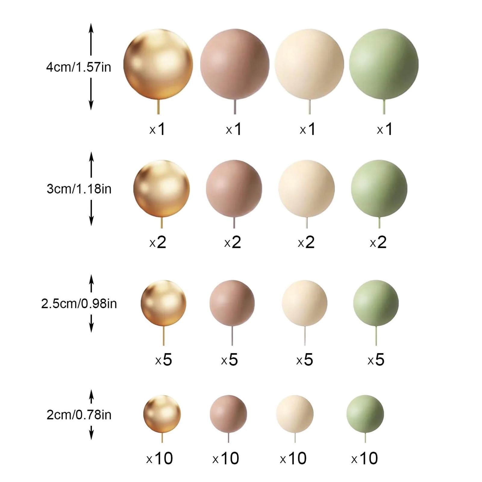 Lot de 288 mini ballons en mousse pour décoration de gâteau de Noël, d'anniversaire, fête prénatale, anniversaire de mariage (couleur A)