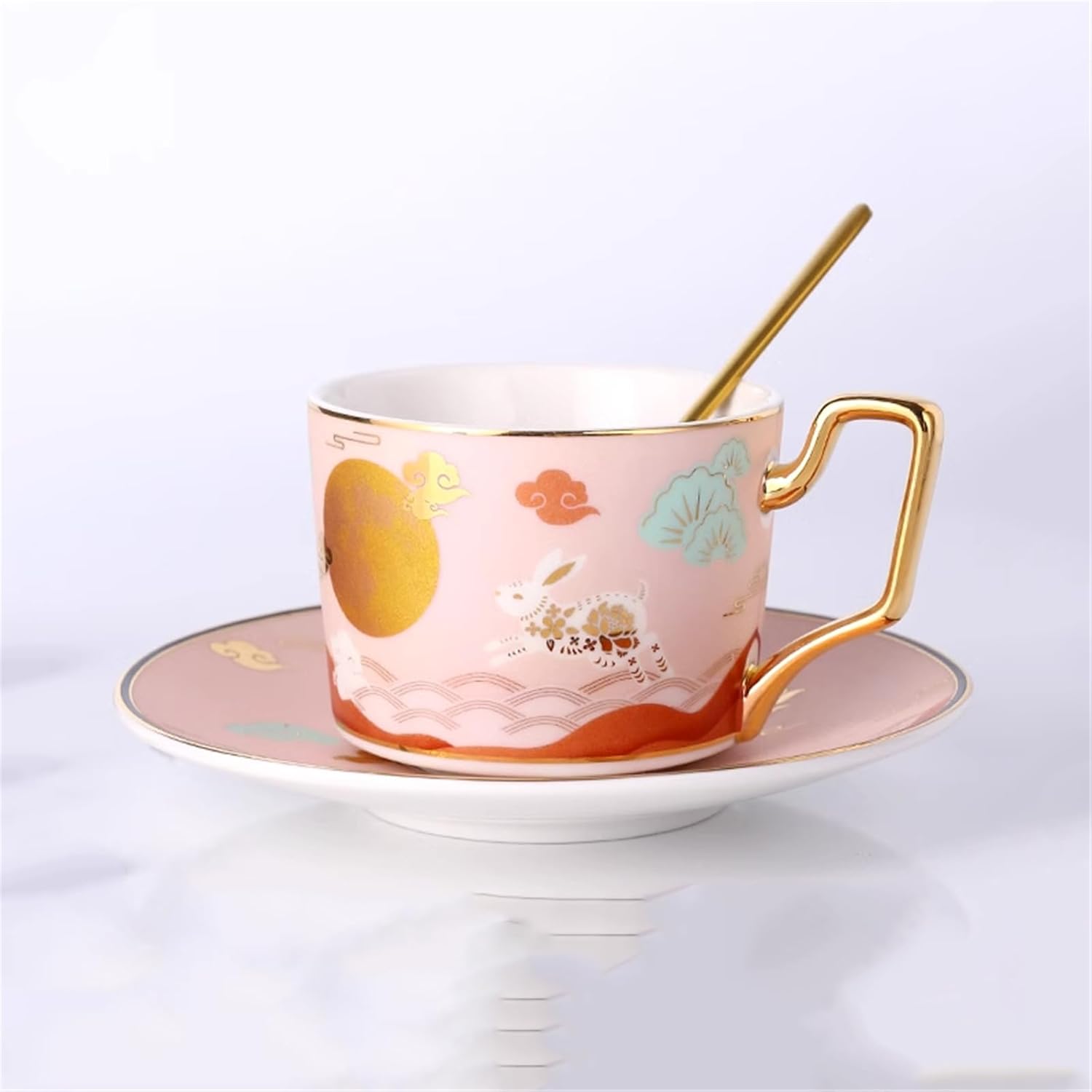 European Hand,Painted Coffee Cup Set, For Chinese Afternoon Tea-style6