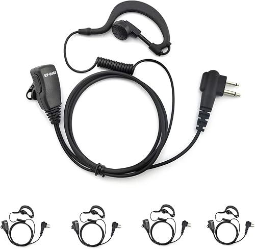 Miniatura 6 de PROMAXPOWER Paquete de 10 Auricular giratorio en forma de G de 1.5 cables con micrófono de botón PTT compatible con Motorola Radios CP200, CLS1110,