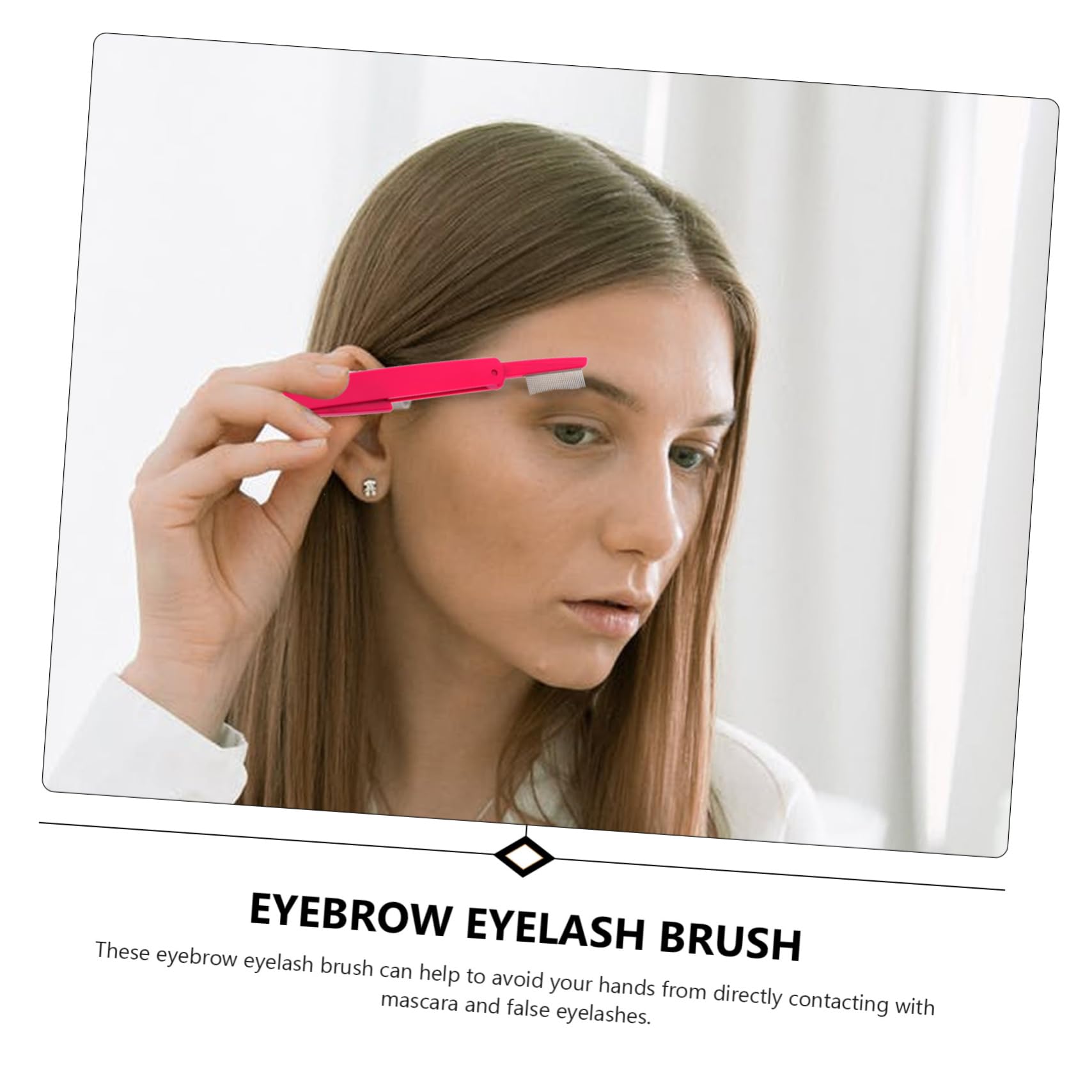 PartyKindom 2pcs Foldable Brow Brushes Set Eyelash Wands for Mascara Makeup Tool Random Color