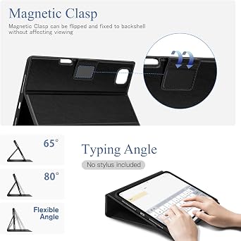 Antbox Case for iPad Pro 13 inch Case (M5/M4) 2025/2024 with Built-in Pencil Holder Supports Pencil Pro and Pencil (USB-C) Auto Sleep/Wake Function PU Leather Cover for iPad Pro 13'' (Black)